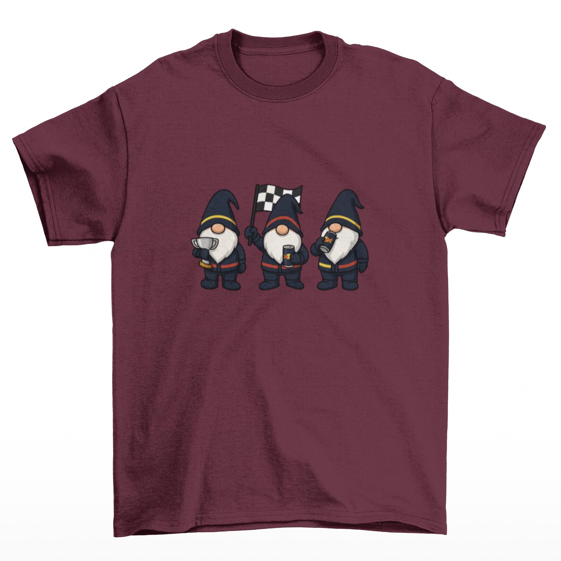 Racing Gnomes Christmas f1 t-shirt| Funny Motorsports Holiday Tee