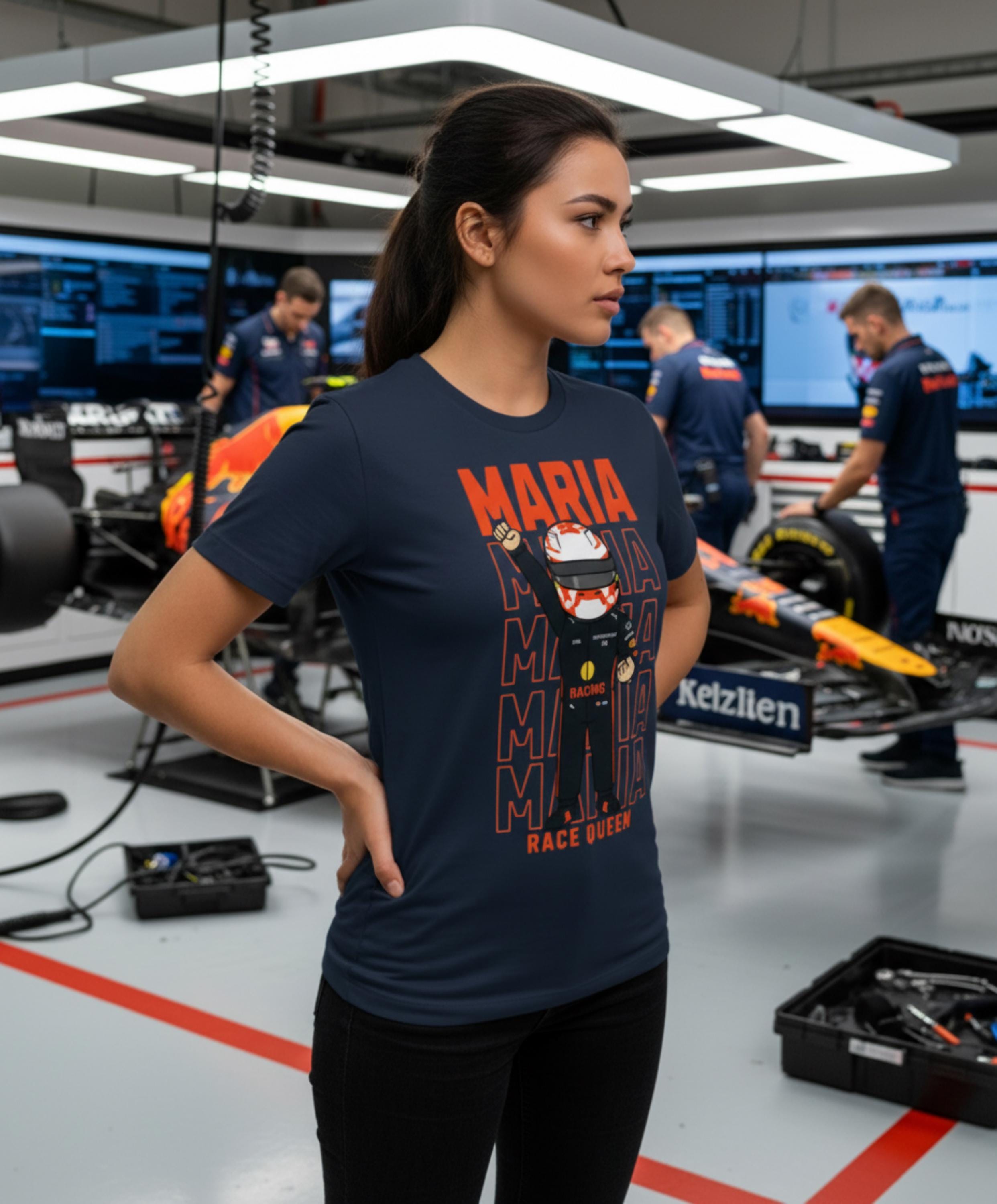 Custom Racing Driver f1 T-Shirt • Personalised Race Suit Cartoon Tee • F1 Fan Gift • Custom Name & Text • Motorsport Lover Shirt