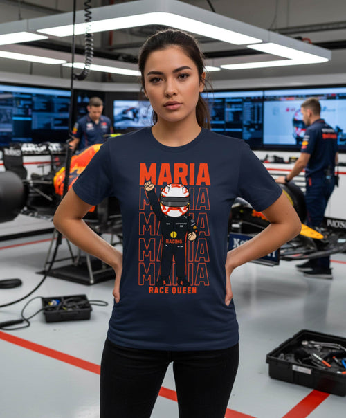 Custom Racing Driver f1 T-Shirt • Personalised Race Suit Cartoon Tee • F1 Fan Gift • Custom Name & Text • Motorsport Lover Shirt