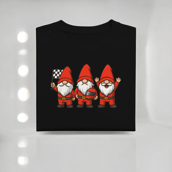 Racing Gnomes Christmas Sweatshirt | Cute Race Fan Holiday Crewneck | Funny Motorsports Shirt | Winter Racing Gift | Cozy Holiday Tee