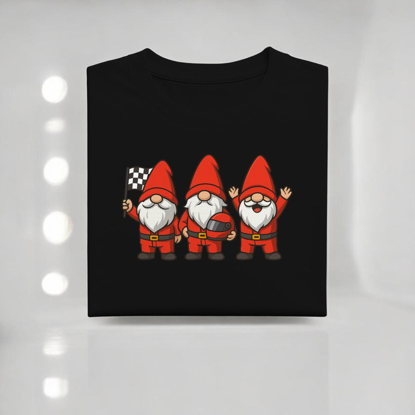 Racing Gnomes Christmas Sweatshirt | Cute Race Fan Holiday Crewneck | Funny Motorsports Shirt | Winter Racing Gift | Cozy Holiday Tee