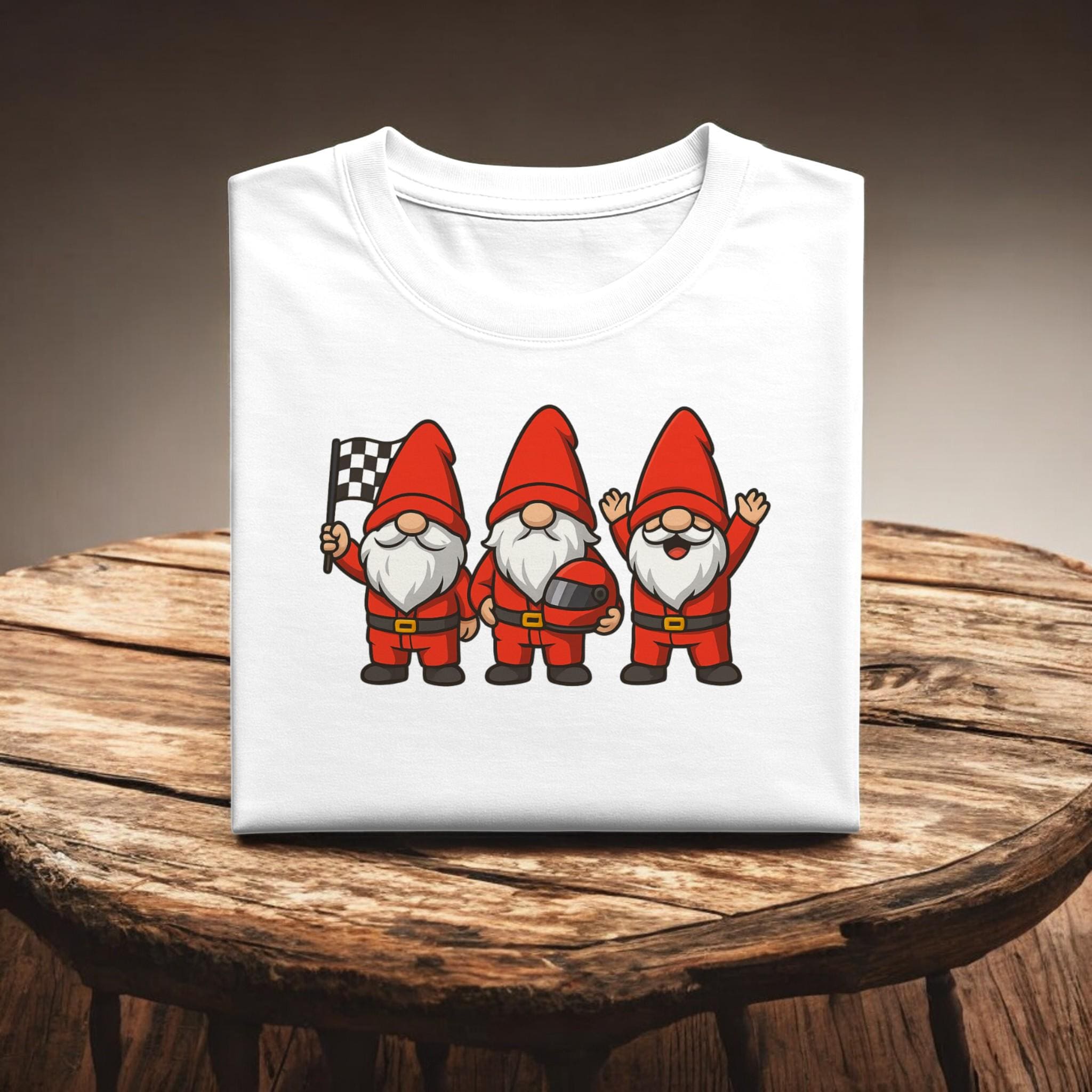 Racing Gnomes Christmas Sweatshirt | Cute Race Fan Holiday Crewneck | Funny Motorsports Shirt | Winter Racing Gift | Cozy Holiday Tee