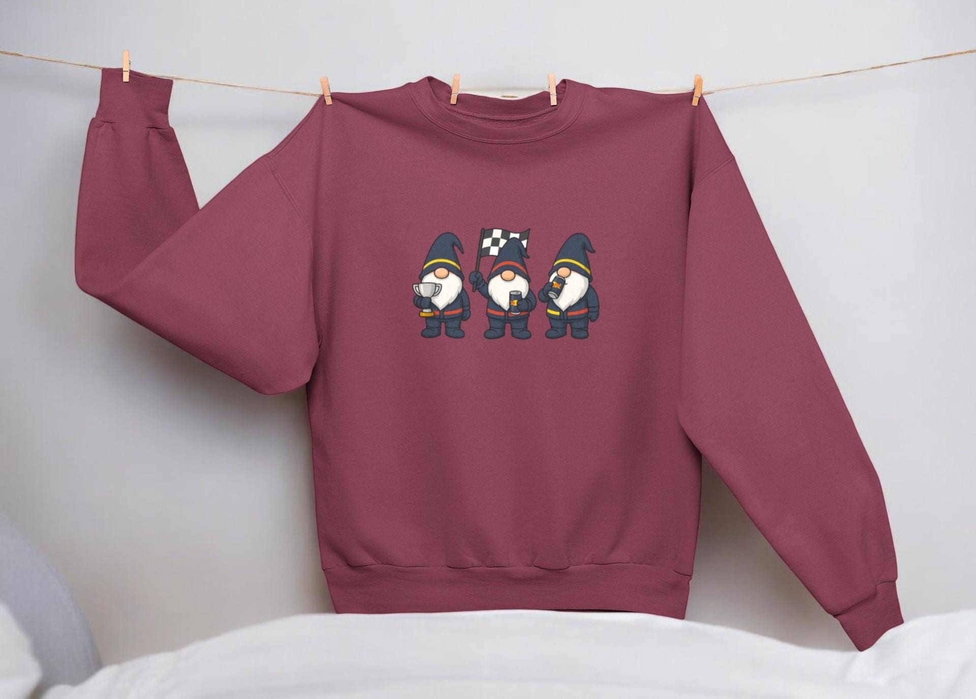 Racing Gnomes Christmas f1 Sweatshirt | Funny Motorsports Holiday Crewneck