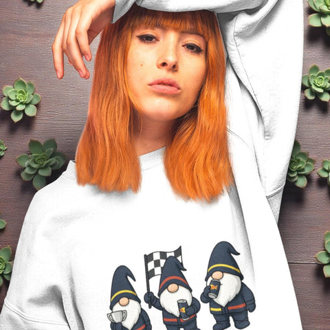 Racing Gnomes Christmas f1 Sweatshirt | Funny Motorsports Holiday Crewneck