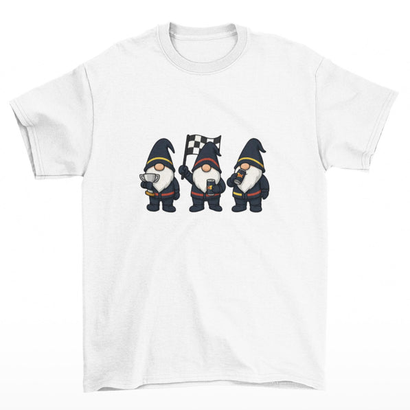 Racing Gnomes Christmas f1 t-shirt| Funny Motorsports Holiday Tee