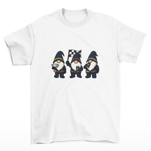 Racing Gnomes Christmas f1 t-shirt| Funny Motorsports Holiday Tee