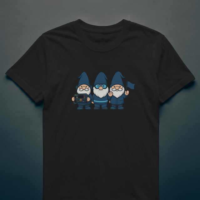 Blue Pit Crew Gnome Shirt, Racing Engineer Cartoon Tee, F1 Fan Gift, Grand Prix Weekend Outfit, Cute Trackside Apparel, Unisex Graphic Top