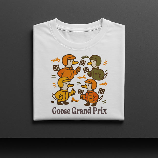 Goose Grand Prix T-shirt, Orange Speed Car Graphic Tee, Motorsport Fan Gift, Grand Prix Weekend Outfit, Formula Style Apparel, Track Day Top