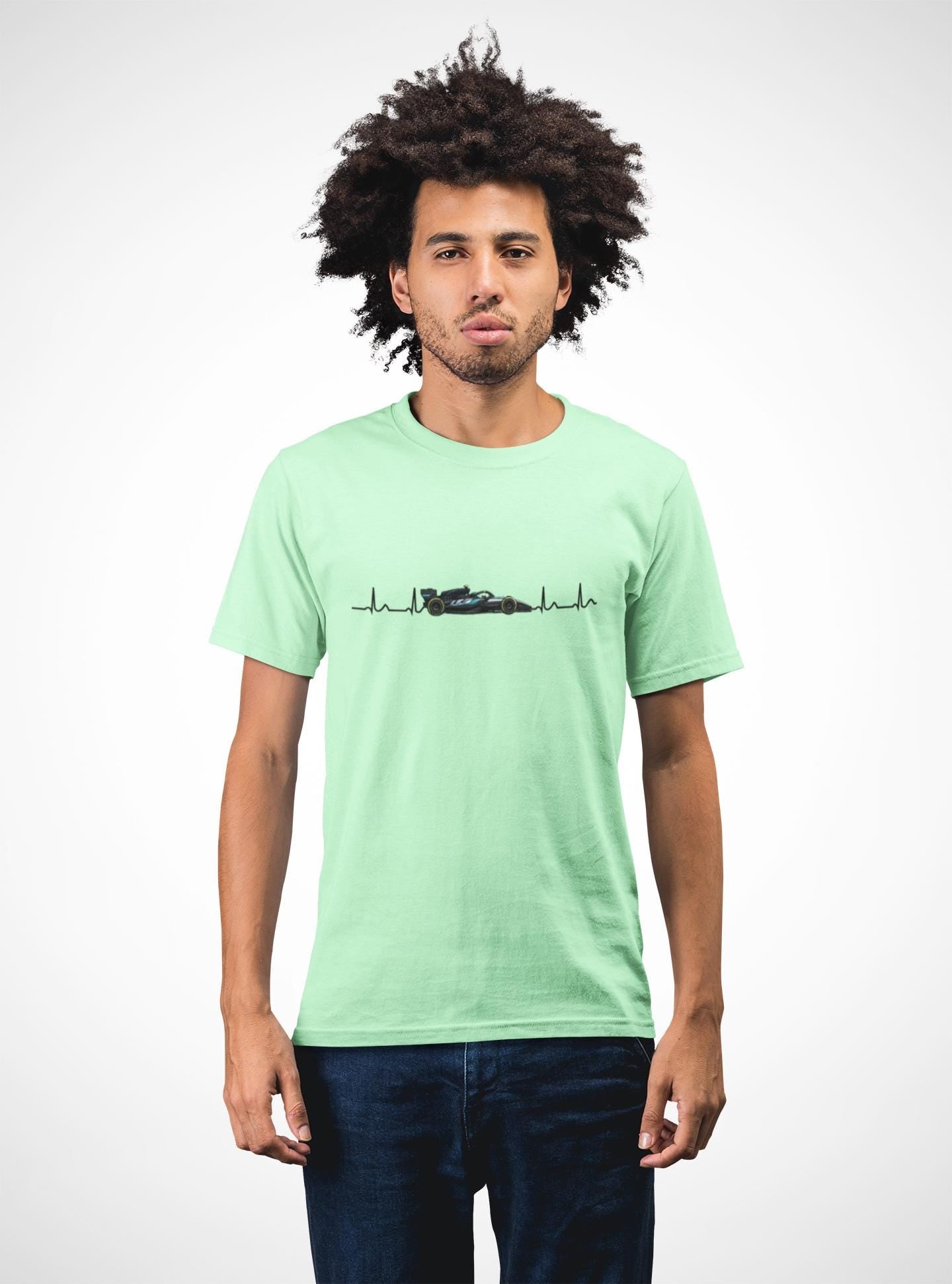 Orange Formula Racing Heartbeat T-Shirt: Papaya Racing Graphic, Motorsport Fan Apparel