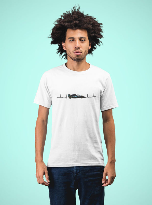 Orange Formula Racing Heartbeat T-Shirt: Papaya Racing Graphic, Motorsport Fan Apparel