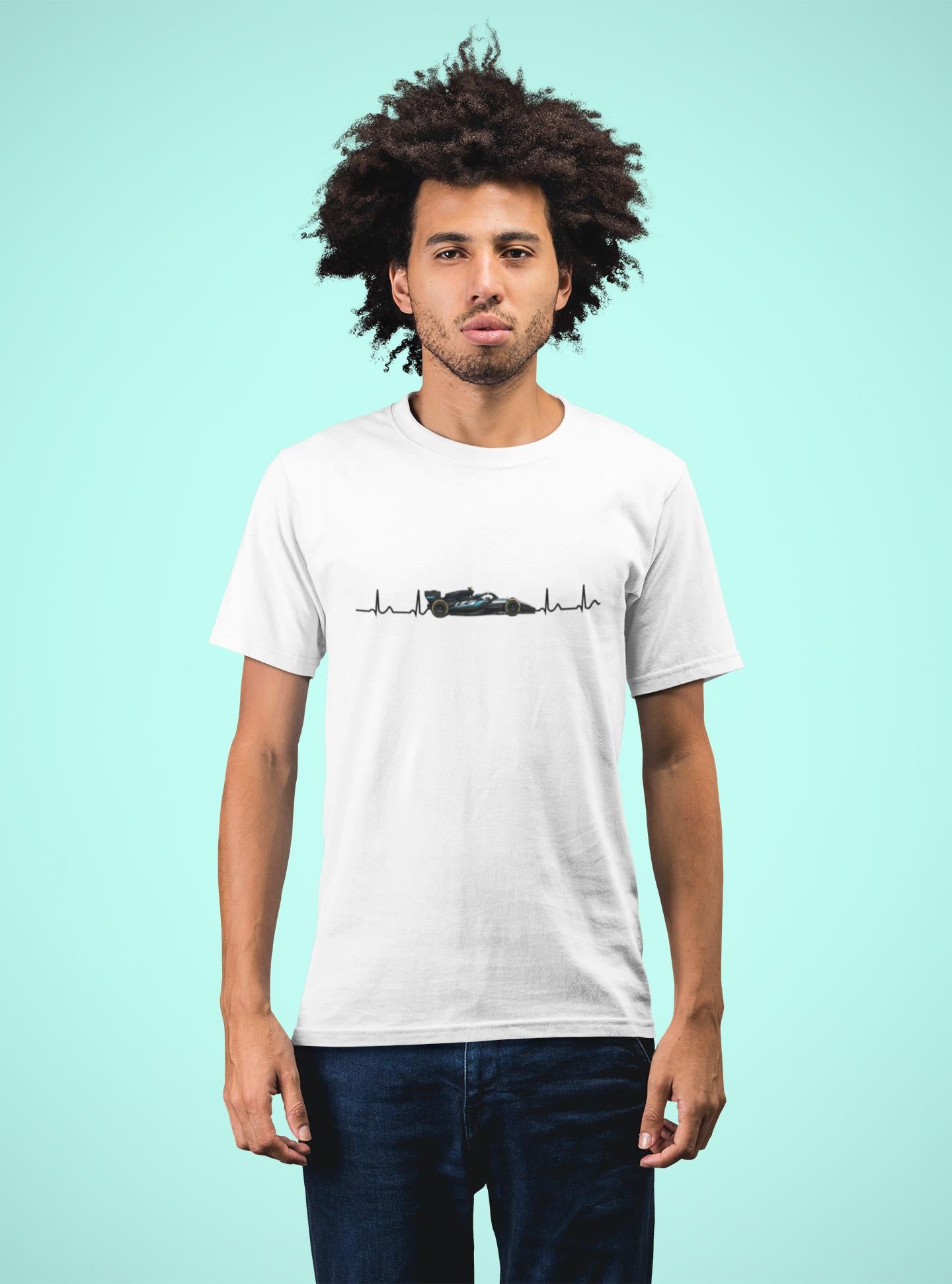 Orange Formula Racing Heartbeat T-Shirt: Papaya Racing Graphic, Motorsport Fan Apparel