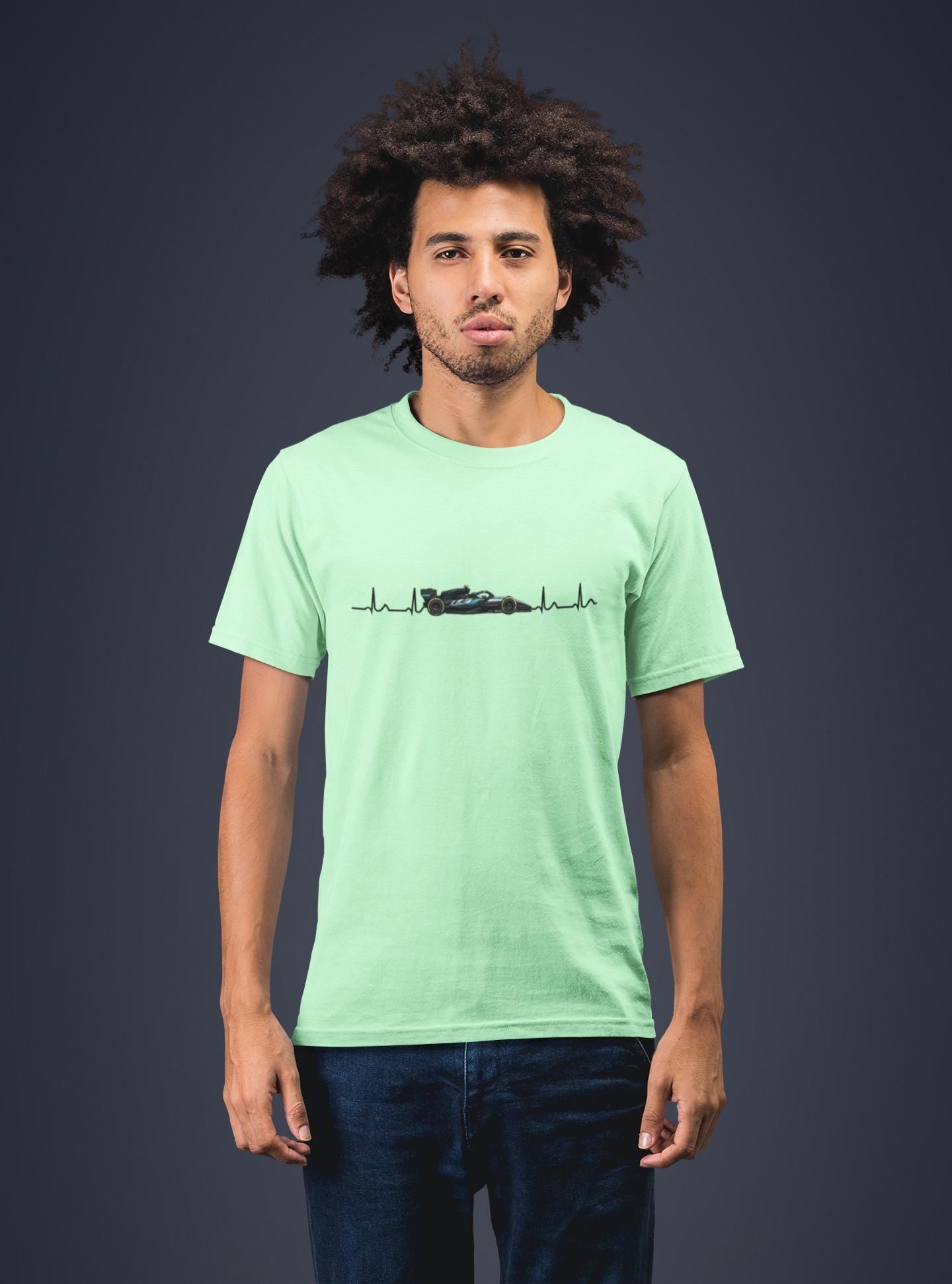 Orange Formula Racing Heartbeat T-Shirt: Papaya Racing Graphic, Motorsport Fan Apparel