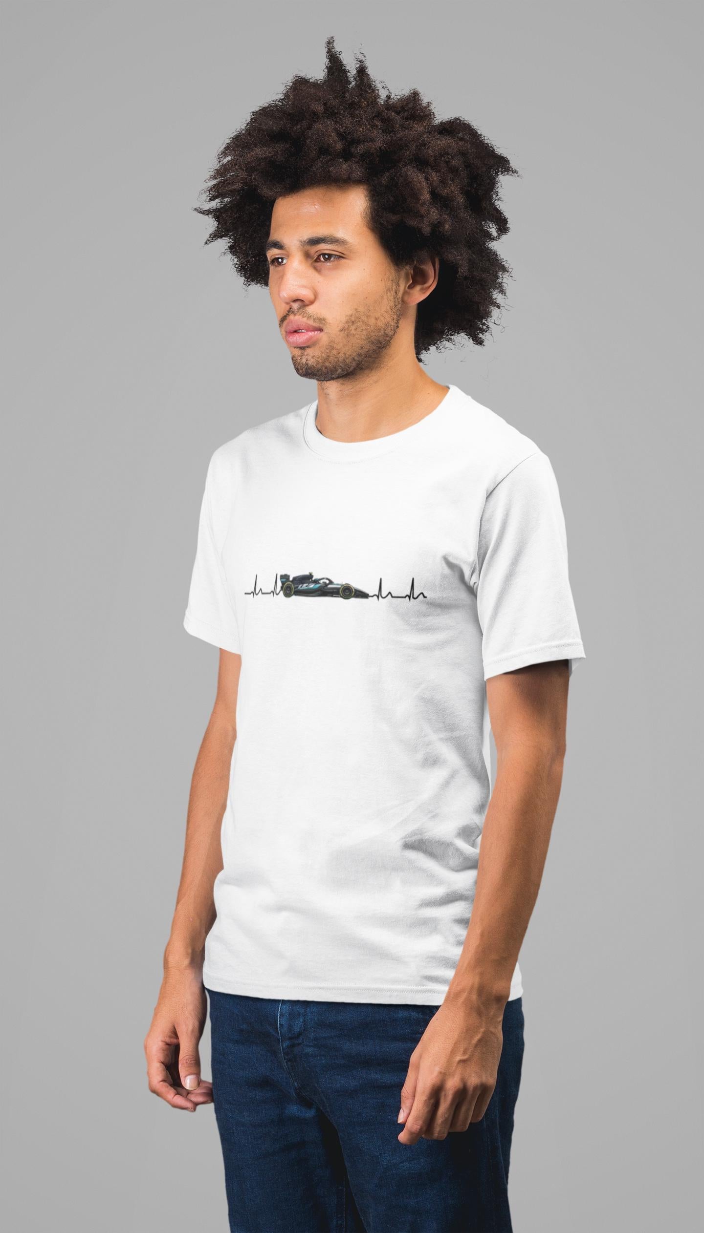 Orange Formula Racing Heartbeat T-Shirt: Papaya Racing Graphic, Motorsport Fan Apparel